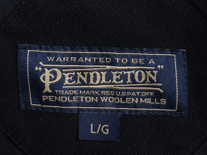 ペンドルトン ネイティブ柄 パイル フリース ジャケット メンズ L フルジップ 総柄 ボア コットン 切替 ブルゾン ジャンパー コート 黒 茶