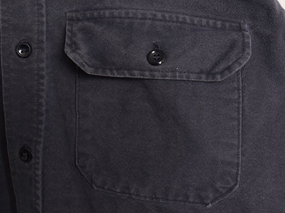 70s USA製 ウールリッチ シャモア クロス 長袖 シャツ メンズ L / ヴィンテージ ネルシャツ ヘビーウェイト コットン フランネル 無地 紺