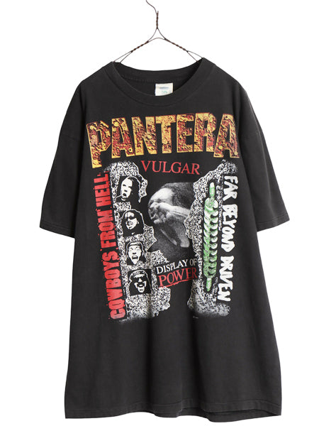 90s USA製 ★ パンテラ イラスト プリント Tシャツ メンズ XL / オールド 当時物 バンド ロック メタル シングルステッチ 大きいサイズ 黒