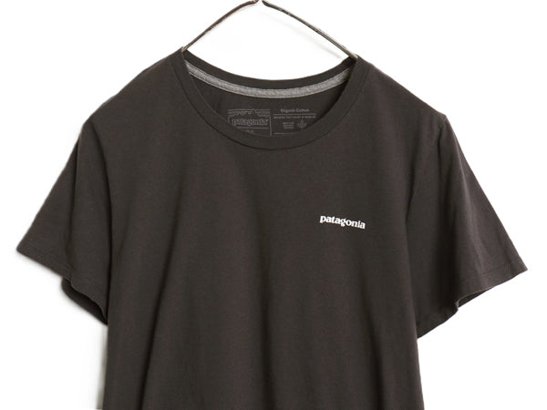 パタゴニア 両面 プリント 半袖 Tシャツ レディース  M  / 21年製 アウトドア カットソー P6 バックプリント ボックスロゴ クルーネック 灰