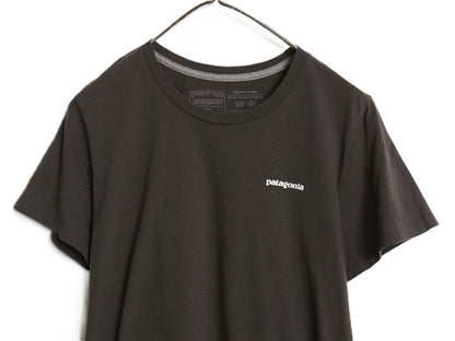 パタゴニア 両面 プリント 半袖 Tシャツ レディース  M  / 21年製 アウトドア カットソー P6 バックプリント ボックスロゴ クルーネック 灰