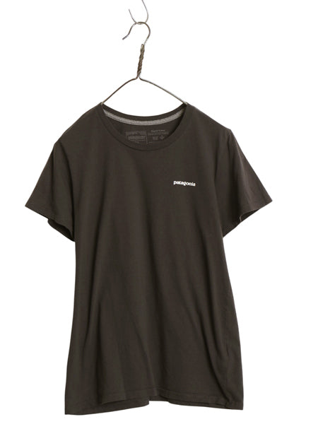 パタゴニア 両面 プリント 半袖 Tシャツ レディース  M  / 21年製 アウトドア カットソー P6 バックプリント ボックスロゴ クルーネック 灰