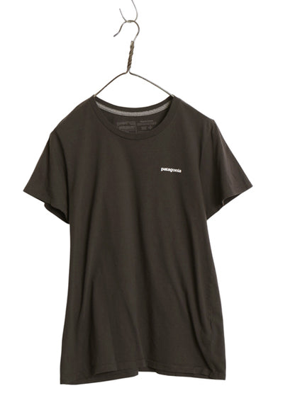 パタゴニア 両面 プリント 半袖 Tシャツ レディース  M  / 21年製 アウトドア カットソー P6 バックプリント ボックスロゴ クルーネック 灰