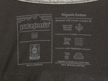 パタゴニア 両面 プリント 半袖 Tシャツ レディース  M  / 21年製 アウトドア カットソー P6 バックプリント ボックスロゴ クルーネック 灰