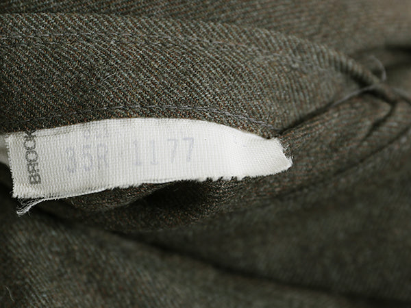 80s ブルックスブラザーズ ウール スラックス パンツ メンズ 35 / ヴィンテージ ノータック ストレート TALON 5ポケット トラウザー カーキ