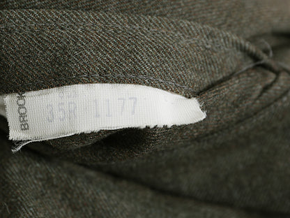 80s ブルックスブラザーズ ウール スラックス パンツ メンズ 35 / ヴィンテージ ノータック ストレート TALON 5ポケット トラウザー カーキ