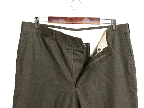 80s ブルックスブラザーズ ウール スラックス パンツ メンズ 35 / ヴィンテージ ノータック ストレート TALON 5ポケット トラウザー カーキ