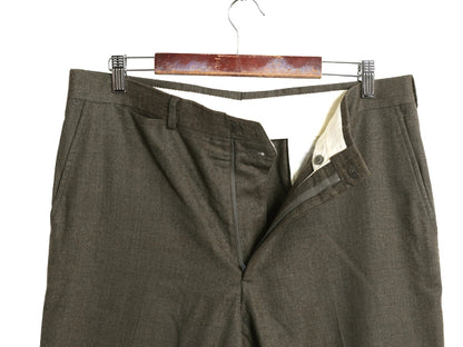 80s ブルックスブラザーズ ウール スラックス パンツ メンズ 35 / ヴィンテージ ノータック ストレート TALON 5ポケット トラウザー カーキ