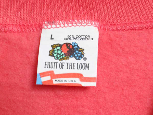 デッドストック 80s USA製 フルーツオブザルーム 無地 スウェット メンズ レディース L ヴィンテージ トレーナー 裏起毛 ブランク トップス