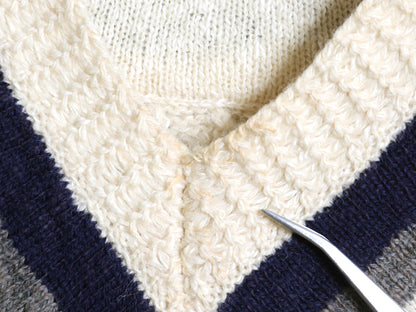 90s オールド ギャップ チルデン ケーブル ニット セーター メンズ М 古着 旧タグ Vネック ウール コットン シンプル トップス ナチュラル