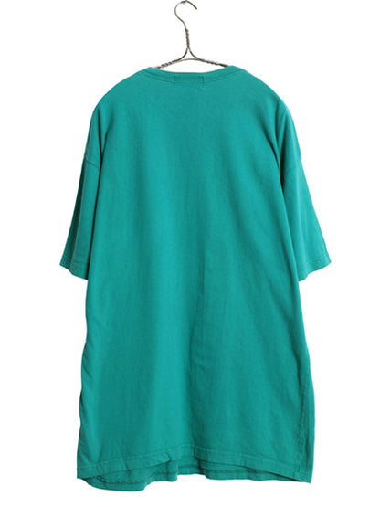 90s USA製 エディーバウアー 無地 半袖 Tシャツ メンズ M / オールド コットン カットソー ヘビーウェイト シンプル ゆったり ブランク 緑