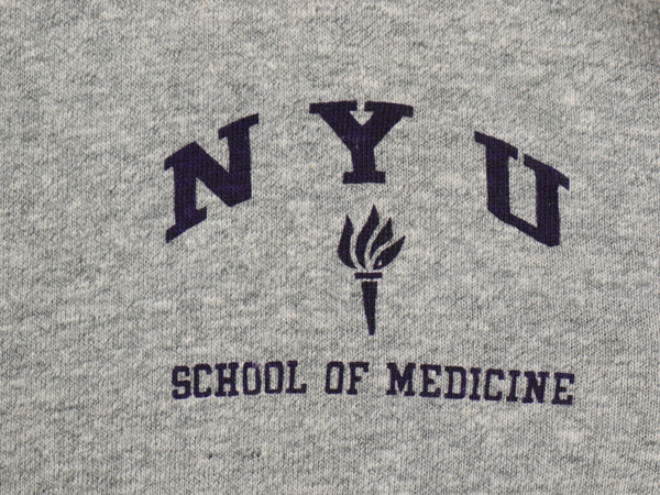 80s USA製 ★ チャンピオン NYU 3段 カレッジ プリント Tシャツ メンズ L 古着 ヴィンテージ 88 12 シングルステッチ トリコタグ 霜降り 灰