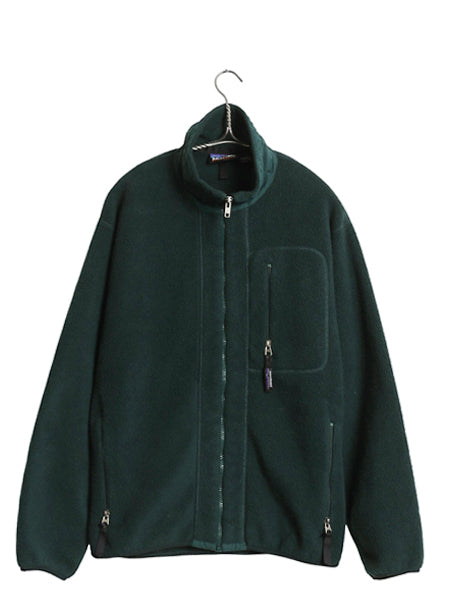 90s USA製 ★ パタゴニア シンチラ ジャケット メンズ S 古着 名作 97年代 オールド アウトドア フリース フルジップ ジャンパー グリーン