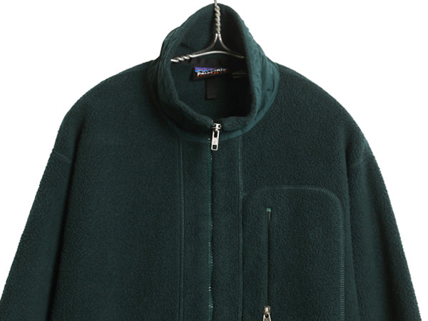 90s USA製 ★ パタゴニア シンチラ ジャケット メンズ S 古着 名作 97年代 オールド アウトドア フリース フルジップ ジャンパー グリーン