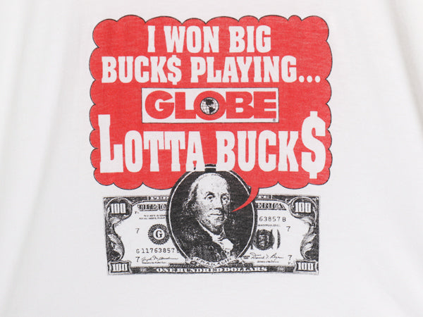 80s カナダ製 GLOBE 企業 ドル札 イラスト プリント Tシャツ メンズ L / ヴィンテージ 当時物 マガジン グラフィック シングルステッチ 白