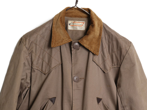 70s USA製 ★ シアーズ Ted Williams ハンティング ジャケット メンズ M 程 古着 ヴィンテージ アウトドア 襟コーデュロイ カバーオール 茶