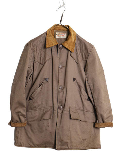 70s USA製 ★ シアーズ Ted Williams ハンティング ジャケット メンズ M 程 古着 ヴィンテージ アウトドア 襟コーデュロイ カバーオール 茶