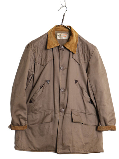 70s USA製 ★ シアーズ Ted Williams ハンティング ジャケット メンズ M 程 古着 ヴィンテージ アウトドア 襟コーデュロイ カバーオール 茶