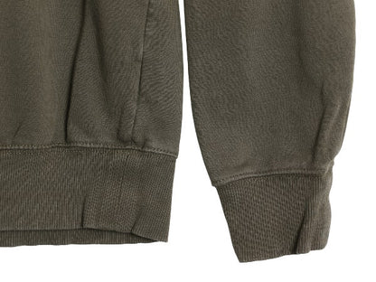 ノースフェイス プリント スウェット メンズ S 古着 アウトドア トレーナー 裏起毛 ベア イラスト グラフィック クルーネック 薄手 カーキ