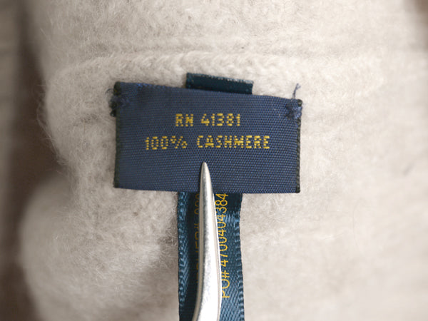 ポロ ラルフローレン ケーブル ニット セーター レディース M / 高級 100% カシミヤ 長袖ニット 無地 クルーネック シンプル 薄手 ベージュ