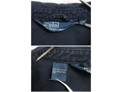 90s ポロ ラルフローレン スイングトップ ジャケット メンズ XL 古着 オールド コットン ブルゾン ジャンパー フルジップ 大きいサイズ 紺