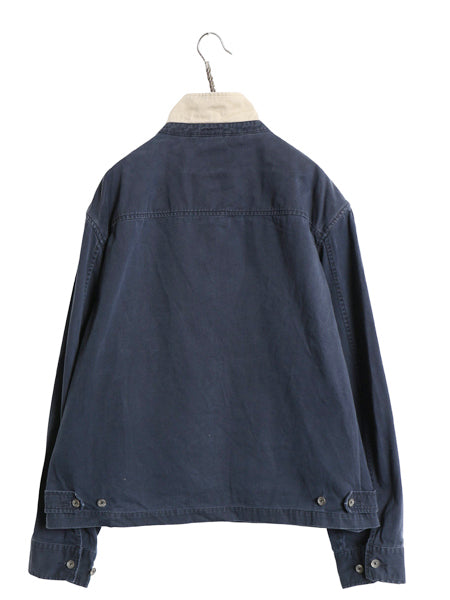 90s ポロ ラルフローレン スイングトップ ジャケット メンズ XL 古着 オールド コットン ブルゾン ジャンパー フルジップ 大きいサイズ 紺