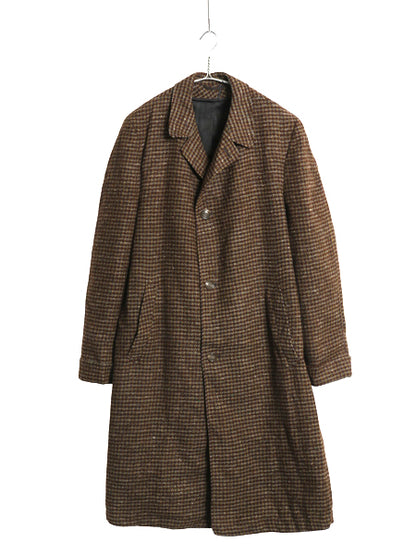 60s USA製 STRATHMORE ウール チェスター コート メンズ L 古着 ヴィンテージ ガンクラブ チェック ヘビーウェイト ツイード ロングコート