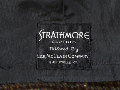 60s USA製 STRATHMORE ウール チェスター コート メンズ L 古着 ヴィンテージ ガンクラブ チェック ヘビーウェイト ツイード ロングコート