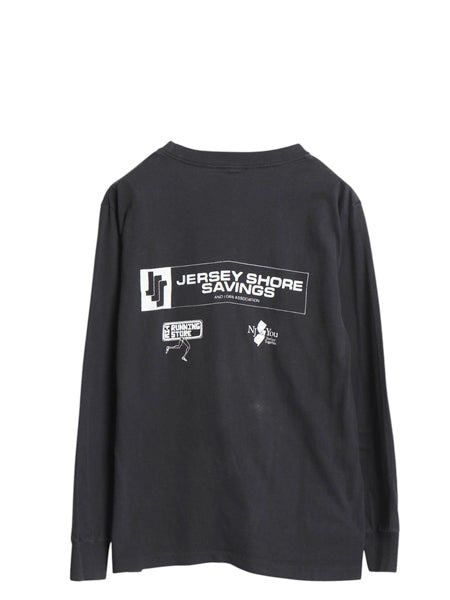 80s USA製 両面 企業 プリント 長袖 Tシャツ メンズ L 小さめ S / ヴィンテージ ロンT イラスト ヘビーウェイト シングルステッチ 黒 ANVIL
