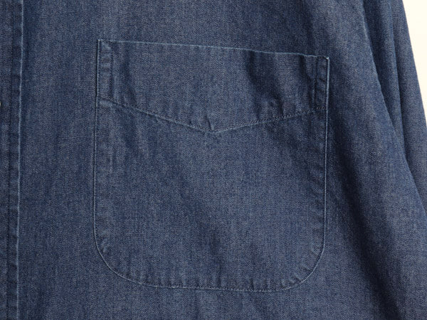 ローレン ラルフローレン 長袖 ダンガリー シャツ メンズ L 程/ CLASSIC FIT コットン デニム ポケット付き 無地 きれいめ カジュアル 濃紺