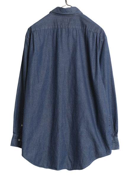 ローレン ラルフローレン 長袖 ダンガリー シャツ メンズ L 程/ CLASSIC FIT コットン デニム ポケット付き 無地 きれいめ カジュアル 濃紺
