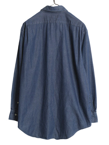 ローレン ラルフローレン 長袖 ダンガリー シャツ メンズ L 程/ CLASSIC FIT コットン デニム ポケット付き 無地 きれいめ カジュアル 濃紺