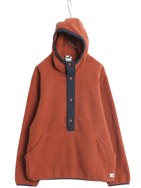 ノースフェイス フード付き フリース ジャケット メンズ XL アウトドア パーカー ジャンパー スナップ プルオーバー 大きいサイズ ツートン