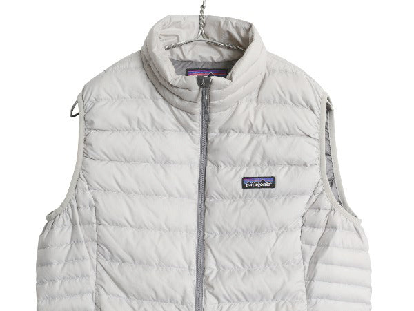 パタゴニア ダウン セーター ベスト レディース L / 14年製 フルジップ 800フィル アウトドア パッカブル 重ね着 前開き ハイネック グレー
