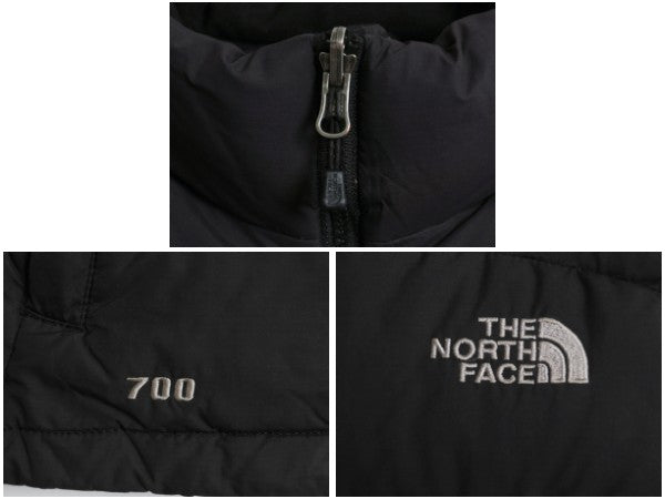 ノースフェイス ヌプシ ダウン ベスト レディース S 古着 アウトドア 700フィル ナイロン キルティング フルジップ 重ね着 パッカブル 黒