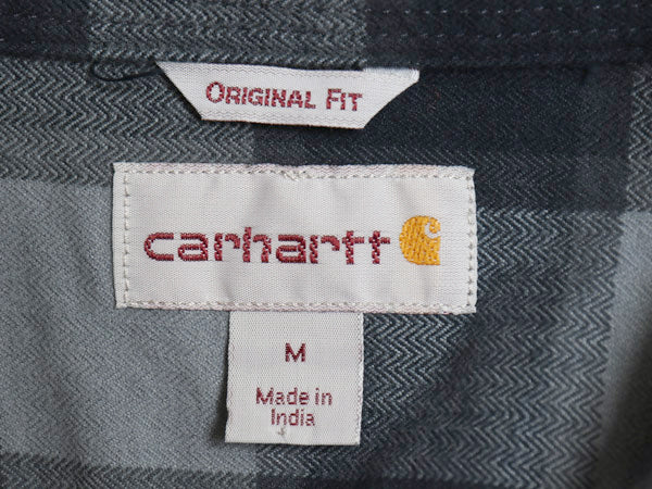 US企画 カーハート 長袖 ヘビー フランネル シャツ メンズ M / 古着 チェック ORIGINAL FIT ワーク ネルシャツ コットン ワンポイント 厚手