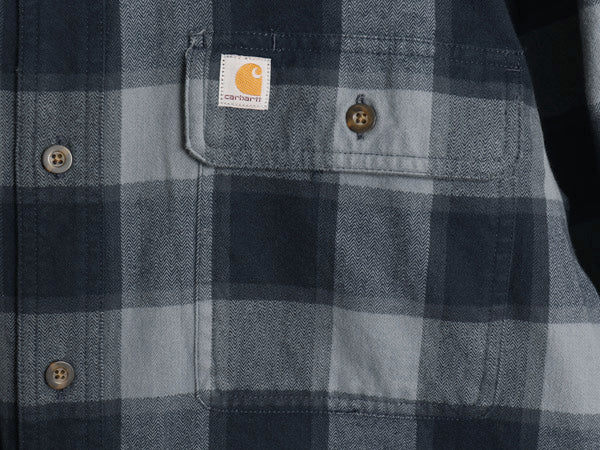 US企画 カーハート 長袖 ヘビー フランネル シャツ メンズ M / 古着 チェック ORIGINAL FIT ワーク ネルシャツ コットン ワンポイント 厚手