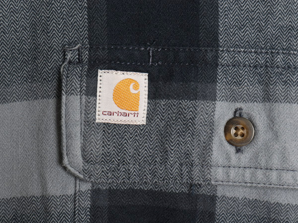 US企画 カーハート 長袖 ヘビー フランネル シャツ メンズ M / 古着 チェック ORIGINAL FIT ワーク ネルシャツ コットン ワンポイント 厚手