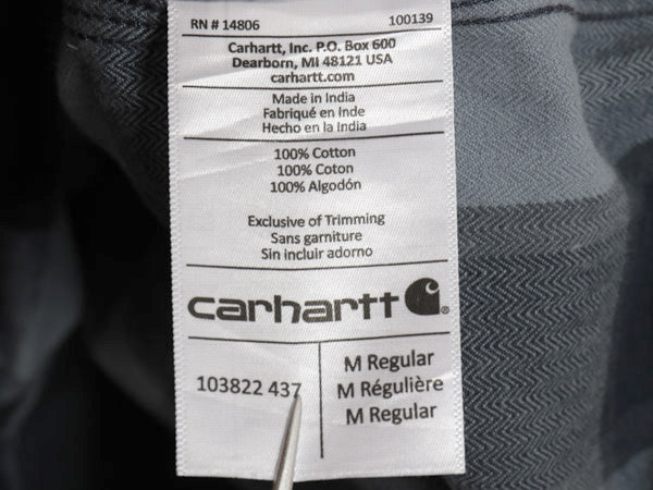 US企画 カーハート 長袖 ヘビー フランネル シャツ メンズ M / 古着 チェック ORIGINAL FIT ワーク ネルシャツ コットン ワンポイント 厚手