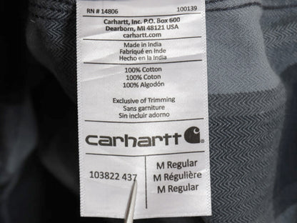 US企画 カーハート 長袖 ヘビー フランネル シャツ メンズ M / 古着 チェック ORIGINAL FIT ワーク ネルシャツ コットン ワンポイント 厚手