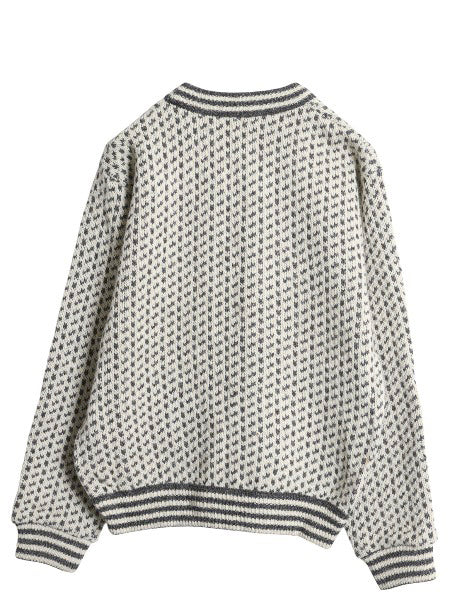 80s ノルウェー製 エルエルビーン バーズアイ ニット セーター メンズ S / 古着 ヴィンテージ ウール ノルディック 総柄 ツートン ゆったり