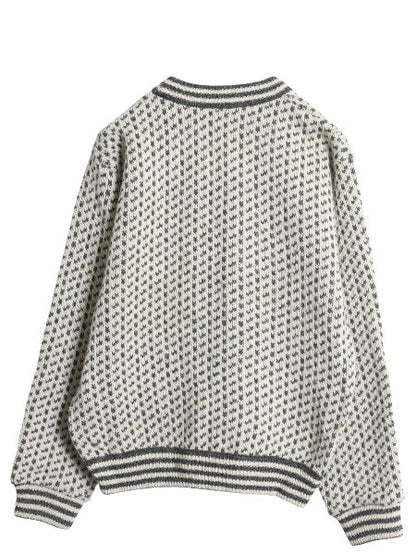 80s ノルウェー製 エルエルビーン バーズアイ ニット セーター メンズ S / 古着 ヴィンテージ ウール ノルディック 総柄 ツートン ゆったり