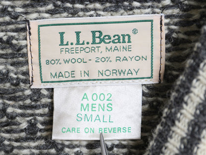 80s ノルウェー製 エルエルビーン バーズアイ ニット セーター メンズ S / 古着 ヴィンテージ ウール ノルディック 総柄 ツートン ゆったり