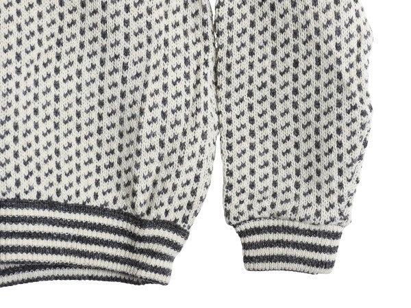 80s ノルウェー製 エルエルビーン バーズアイ ニット セーター メンズ S / 古着 ヴィンテージ ウール ノルディック 総柄 ツートン ゆったり