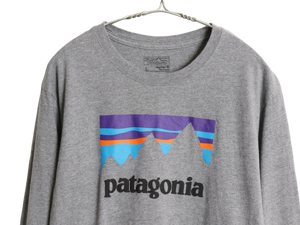 パタゴニア プリント 長袖 Tシャツ メンズ L / 17年製 アウトドア ロンT ロングスリーブ P-6 グラフィック ショップ ステッカー カットソー