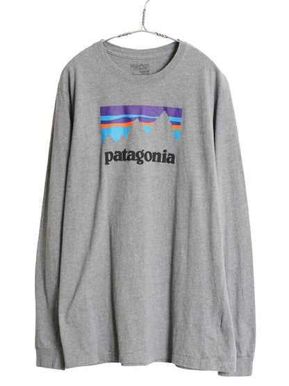 パタゴニア プリント 長袖 Tシャツ メンズ L / 17年製 アウトドア ロンT ロングスリーブ P-6 グラフィック ショップ ステッカー カットソー