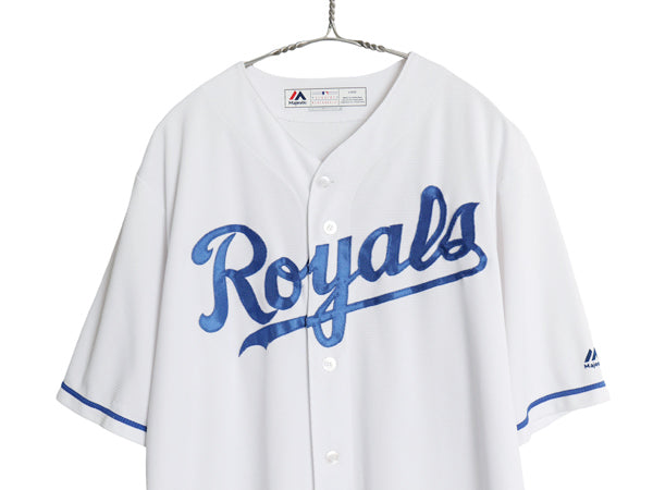 ロイヤルズ ベースボール シャツ メンズ L / MLB オフィシャル マジェスティック 大リーグ ユニフォーム ゲームシャツ ジャージ 半袖シャツ