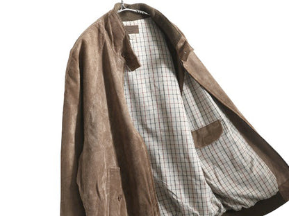 ペンドルトン 本革 スウェード レザー ジャケット メンズ L 革ジャン G9 タイプ ブルゾン ジャンパー スイングトップ チェック ライナー 茶