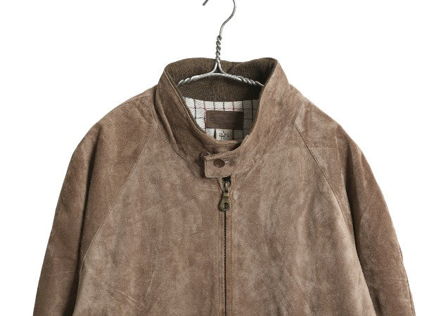 ペンドルトン 本革 スウェード レザー ジャケット メンズ L 革ジャン G9 タイプ ブルゾン ジャンパー スイングトップ チェック ライナー 茶