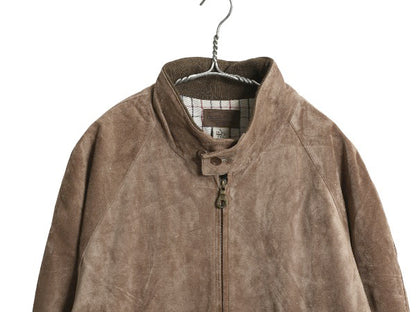 ペンドルトン 本革 スウェード レザー ジャケット メンズ L 革ジャン G9 タイプ ブルゾン ジャンパー スイングトップ チェック ライナー 茶